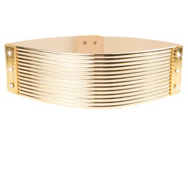 ANNULOYA Plus Size Women Bling Wide Belt for Dress Vintage Rhinestones Elastic Sparkle Waistband Ladies Cummerbands (Gold, Waist 34-46 Inch)