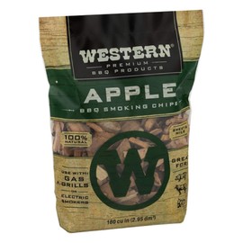 WESTERN 28065 Apple Flavored Smoking Chips, 180 cu in (Pack of 1)