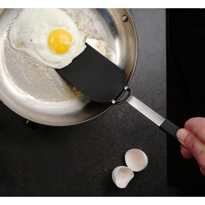 RSVP International Kitchen Tool Collection Flexible Nylon Spatula, Stainless Steel