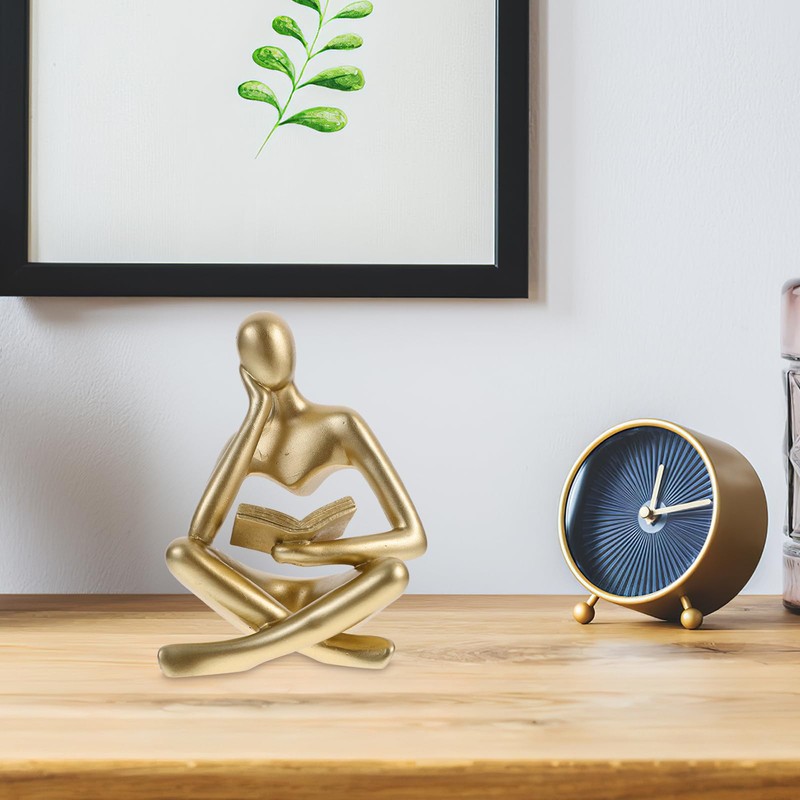 LIFKOME Abstract Thinker Sculpture, Meditation Yoga Statue Modern Home Decor