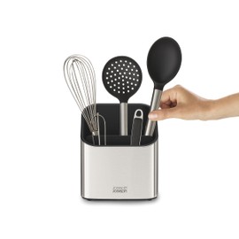 Joseph Joseph Surface Stainless Steel Utensil Holder with Non-Slip Feet and Divider, Fingerprint Free, Grey