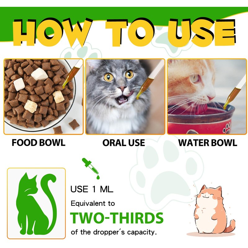 newseel Cat Constipation Relief, Natural Liquid Cat Laxatives with 6