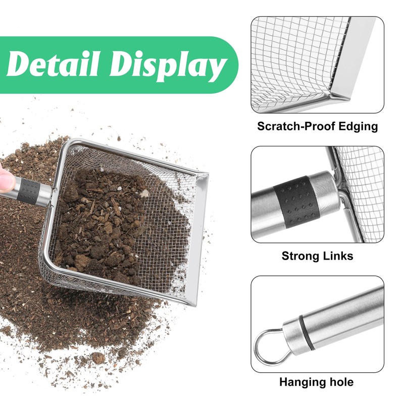 4 Pieces Gardening Soil Sifter - Garden Sand Soil Compost