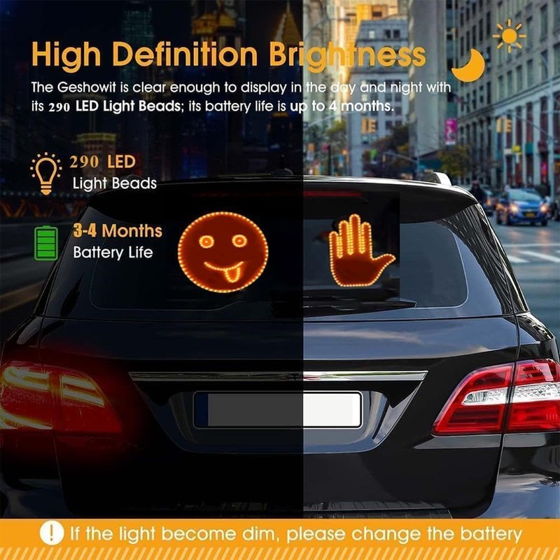 HLMNAKE Car Hand Finger Light, 2 in 1 Hand Sign