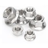 50pcs Hex Flange Nuts M4 M5 M6 M8 M10 Serrated