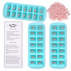 My Water Broke Baby Shower Game with 80 Mini Plastic Babies, 3 Ice Cube Trays and 1 Sign, Used for Ice Baby Shower Games, Green