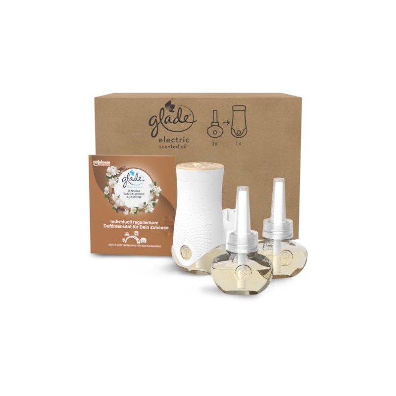 Glade Electric Scented Oil Halter + 3 Nachfüller Sensual Sandalwood