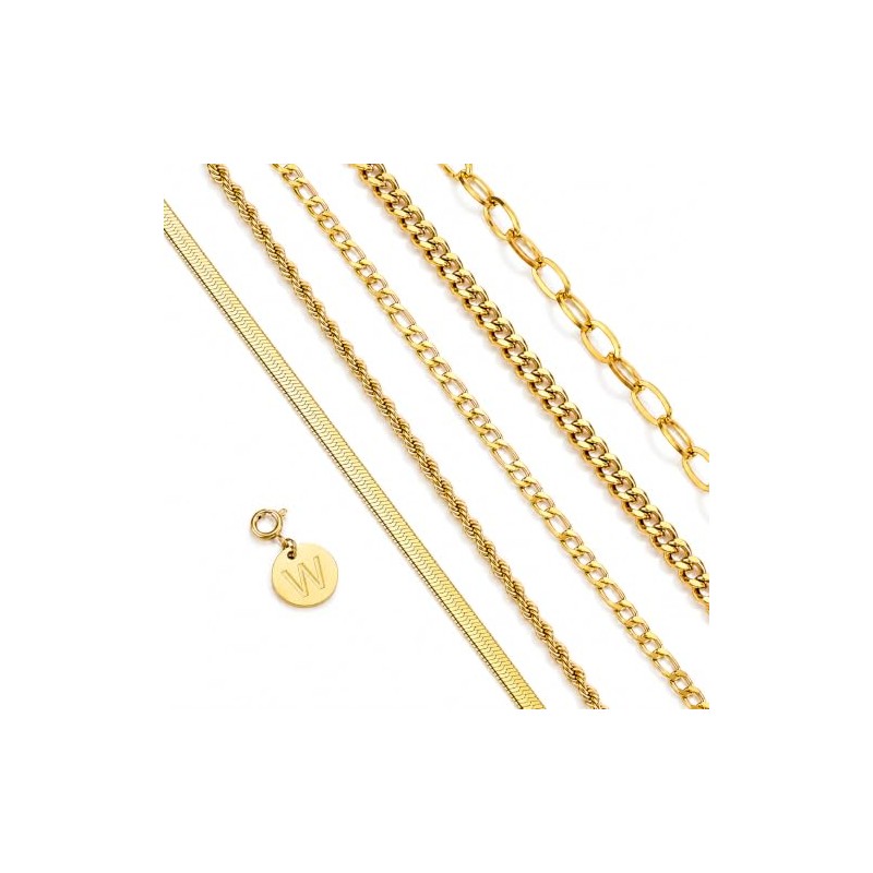 Xiacheng Gold Bracelets for Women, Stainless Steel Initial Letter Bangle