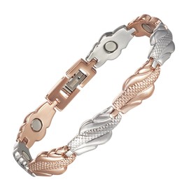 Yinox Stainless Steel Magnetic Bracelet for Women, Gold Elegant Magnetic Bracelet for Women with High-Strength Magnet and Gift Box (B)