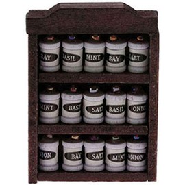 Handley House Dollhouse Miniature Spice Rack w/Spice Jars