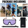 Polarised cycling glasses (Black Frame (Purple Lens）)