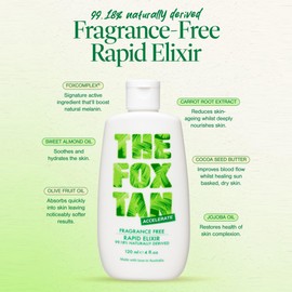 The Fox Tan The Fox Tan - Fragrance-Free Rapid Tanning Elixir, Tanning Accelerator without Perfume and Self-Tanner, Lotion for Face and Body, for Sun and Tanning Bed, 120ml