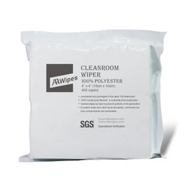 AAWipes Cleanroom Polyester Wipers 4"x4" (Bag of 400 Pcs) Double Knit 100% Polyester Wipes Lint Free Cloths with Ultra-fine Filaments, Laser Sealed Edge, Class 100 Cloths, Ultra-Soft Wipes