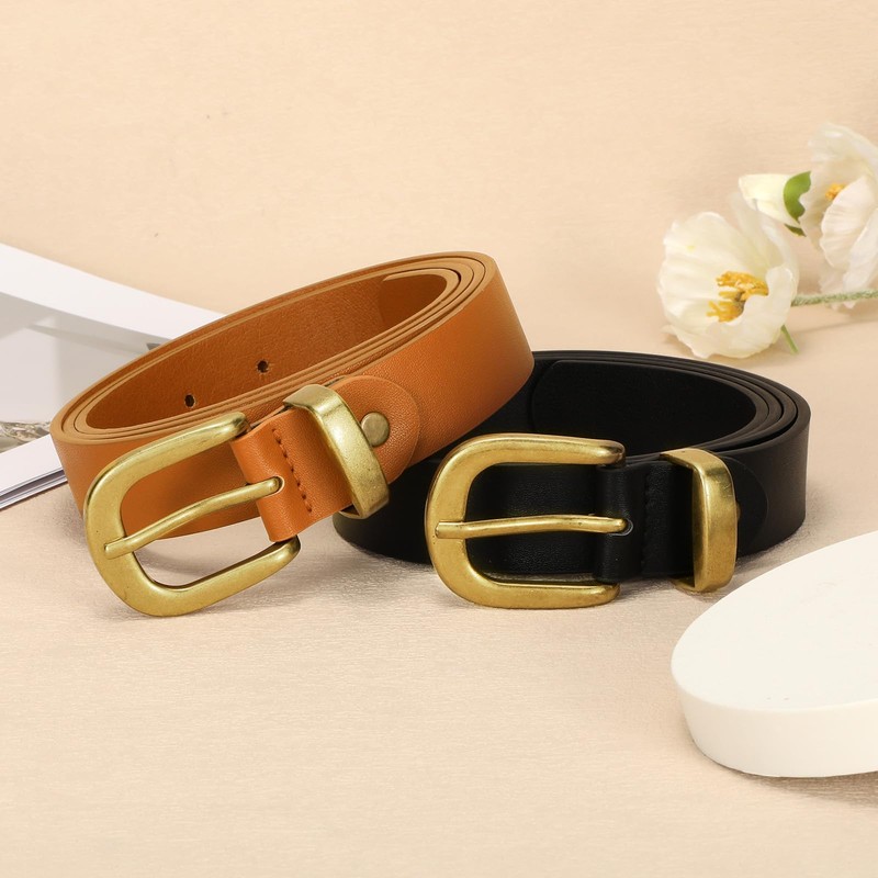 2 Packs Womens Belts for Jeans Ladies Belt for Dresses