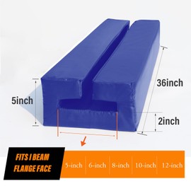 PROGOAL 5 Inch I Beam Flange Pad - 3FT High Heavy Duty Durable Laminated PVC Cloth 2 Inch Thick Foam Clad Closed Cell Foam Padding for 5/6/8 Inch Face I Beam Flange