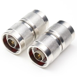 N type Male to Male Adapter Connector N type male Connector N-JJ RF coaxial Adapter RF Straight Adapter Connector Wi-Fi Adapter Coupler 2 Packs