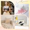 CABODYALS 2 Pairs 4Pcs Pink Floral Embroidery Applique Beaded 3D