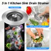 ULIOLI 3 in 1 Kitchen Sink Drain Strainer Sink Stopper,