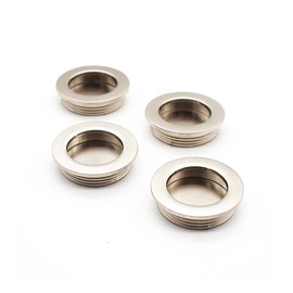 DOJA Barcelona Inlet Handle, Gold, Round, Diameter 40.5 x 10 mm, Pack of 4, Shell Handle, Hidden Recess Handle for Furniture, Sliding Door, Cabinet Doors, Drawers, Shoe Rack, Windows