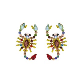 Octopus Scorpion Dangle Drop Earrings Colorful Crystal Rhinestone Animal Stud Earrings Personality Scorpion Octopus Reptile Earrings for Women (Colorful Scorpion)