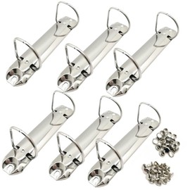 Changyeah Pack of 6 Binder Mechanism, 2 Ring D-shaped Metal Clip 2 Ring Binder Replacement, Metal Clip Ring Binder for Paper Storage, Folders, Planners, Accessories