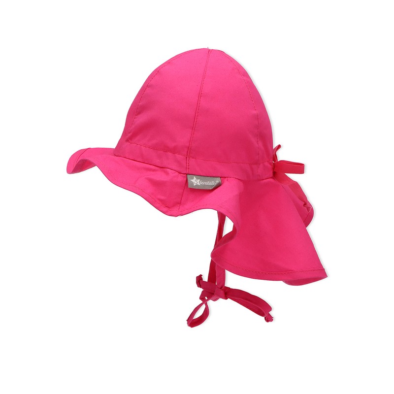 Sterntaler Unisex Flapper Hat with Ties and Neck Protection, magenta,