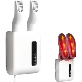 Shoe Dryer, Wall Mount Boots Dryer with 3 Modes Timer, Electric Shoe Warmer, Adjustable Shoe Odour Eliminator Damp for Drying Shoes Boots Gloves Socks