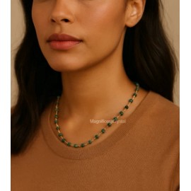 Unbranded Natural Raw Green Aventurine Choker Queen Necklace Healing Energy Birthday Gifts