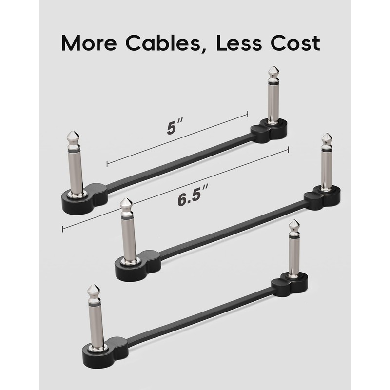 voltrish 3 Pack Guitar Patch Cables, Premium 5 Inch Right-Angle