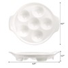 Okllen 4 Pack Ceramic Escargot Plates with 6 Holes and