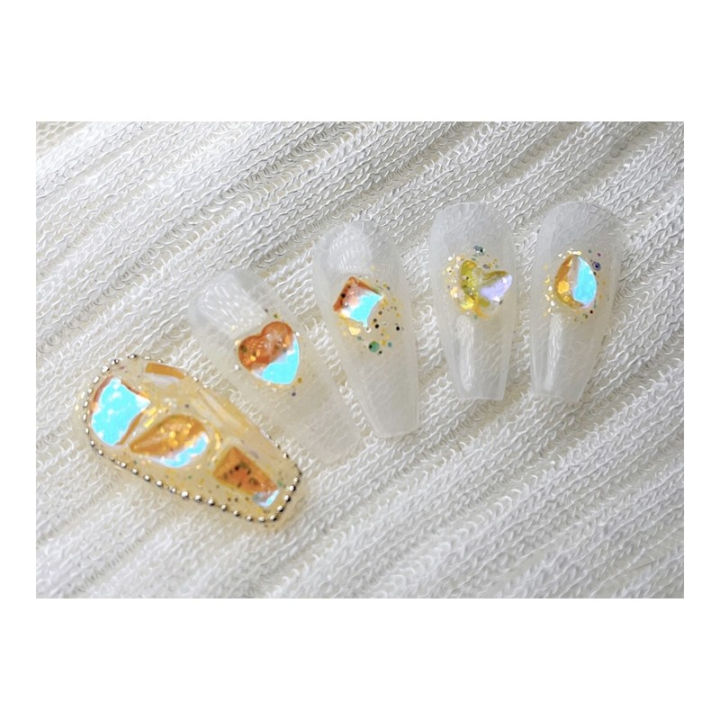 [Dune] Full of ice stones✨Best quality handmade nail tips -