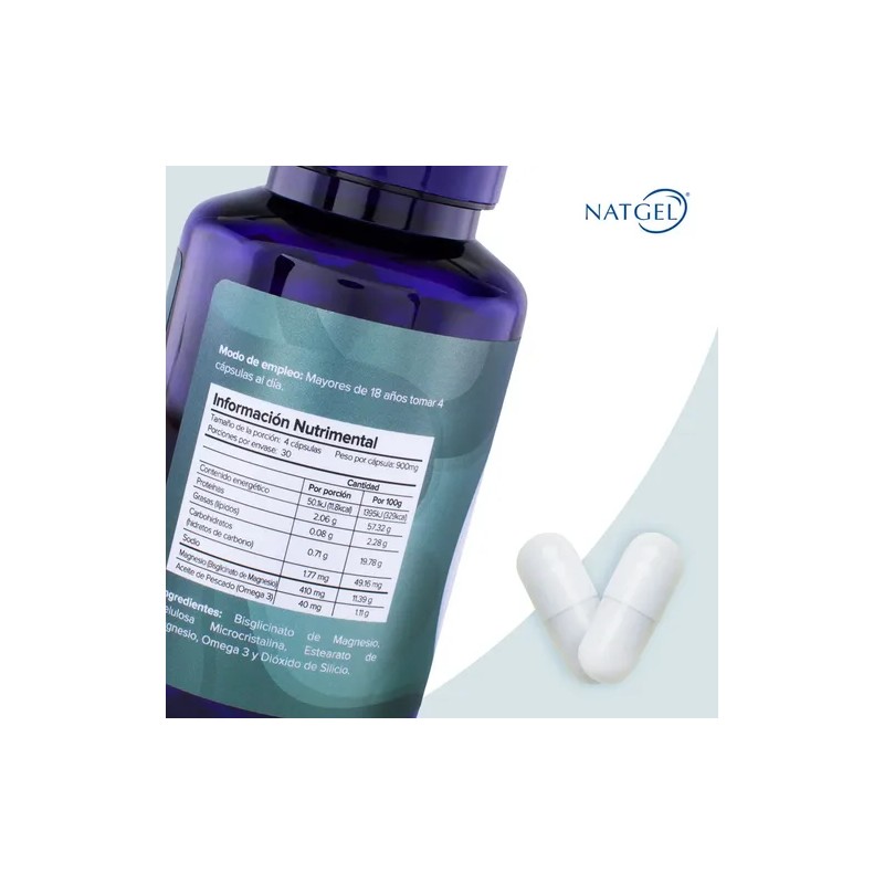 Glicinato Magnesio Omega 120 Capsulas Natgel