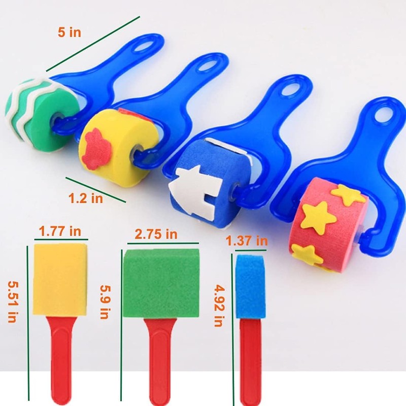 Kids Paint Sponges, Early Learning Paint Brushes Sponge Stamps Foam