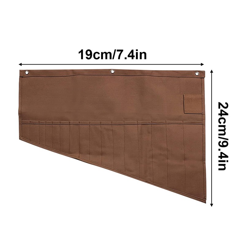 GiantGo Heavy Duty Waxed Canvas Tool Roll Bag with 16