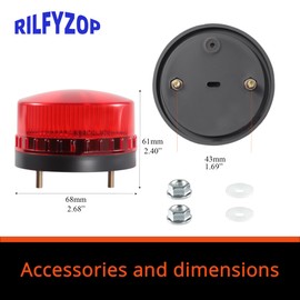 Rilfyzop Industrial Round Beeper Warning Light D-5061-J Red AC 110V-120V 75dB Steady