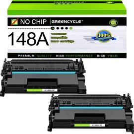 greencycle 148A No Chip Ink Cartridge[Requires Manual Installation of OEM chip] Compatible for HP 148A Black Toner Cartridge Work with Laser Jet Pro 4001dw 4001dn 4001n 4101fdw 4101fdn(2PCS,No Chip)