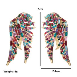 Colorful Wing Earrings, Angel Wings Dangle Earrings for Women, Bohemian Beaded Wing Statement Earrings, Sparkling Eagle Wings Earrings Angel Wing Boho Jewelry, Wing Chandelier Drop Earrings