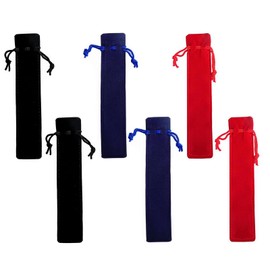 DHWEKU Pack of 6 Velvet Pencil Case Black Velvet Pencil Case Velvet Drawstring Pencil Case Packaging Ballpoint Pen for Pens Pencils Ballpoint Pen