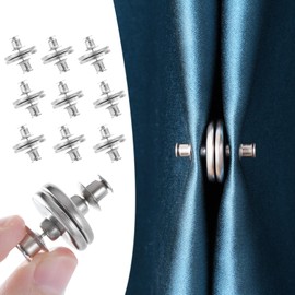 KAJIAOAO Curtain Clips, Magnetic Clips, No Slit, No Leak Magnetic Clips, Sun Blocking, Double Curtain Set, Set of 10