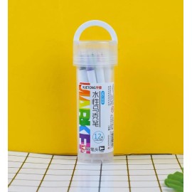 KH 12 Plumones Doble Punta Fina Escolar Niños Marcadores D Agua