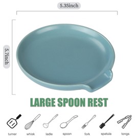 Ceramic Spoon Rest, 5.7 Inch Large Spoon Holder for Stove Top, Heat-Resistant Cooking Utensil Rest for Kitchen Counter, Ladle, Coffee Spoons, Cooking spoons, Spatula, Tongs, Housewarming Gifts