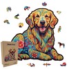 Wooden Jigsaw Puzzle for Adults - Golden Retriever Dog, Unique