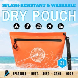Tactiko Heavy-Duty 2L Splash Water Resistant Zipper Pouch - Organizer for Dry Bags, Travel Bags - Protection from Sand, Mud, Rain - Outdoor, Survival, Camping, Hiking, Beach Vacation Essentials