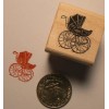 Dragonflylaser P24 Miniature stroller, baby carriage rubber stamp WM