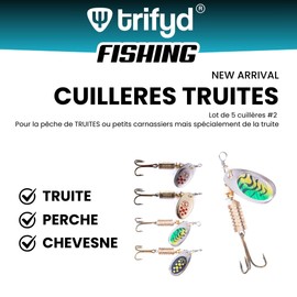 trifyd® Fishing 5 Pcs Spinning Spoons for Trout and Small Predatory Fish