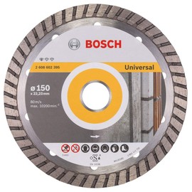 Bosch Professional diamond cutting disc Standard for Universal Turbo (stone, 150 x 22.23 x 2.5 x 10 mm, accessories angle grinder)
