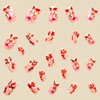24Pcs Flower Press on Nails Medium Square Fake Nails Pink