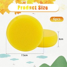 6 Pieces Painting Sponge, School Sponges, Round Sponge Set, Round Synthetic Art Sponge, Round Absorbent Sponges, for Paint Potter, Tool Clay Tool Sponge Painting