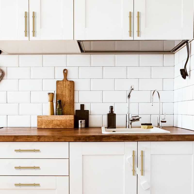 RZDEAL 3 Inch Kitchen Cabinet Handles Solid Brass Cabinet Pulls