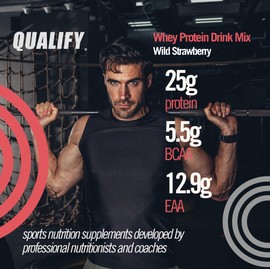 Strawberry Whey Protein Powder. 25g Protein Shake for Post Workout Recovery, Smoothie & Baking. Gluten & Sugar Free, Highly Kosher, Essential Amino Acids (5.5g BCAA, 2.7g Leucine), 1.65lbs 23 Servings